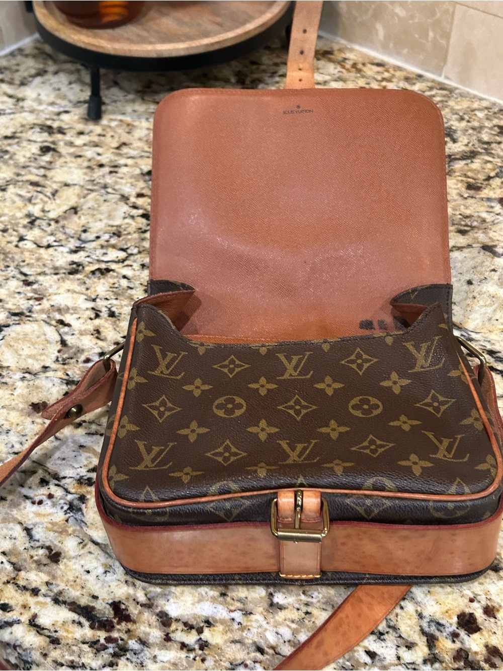 Louis Vuitton Brown Monogram Crossbody Bag with Tan Trim with coa - Picture 8 of 16